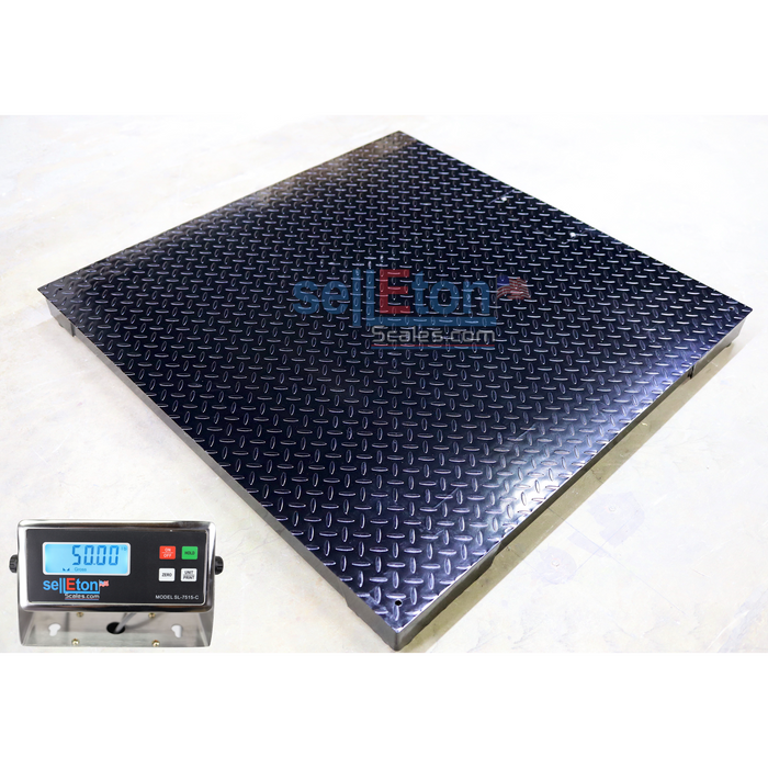 SellEton SL-700-4x4-10k+Ramp 48" x 48" Pallet Size Floor Scale with a Ramp l 10,000 lbs x 1 lb