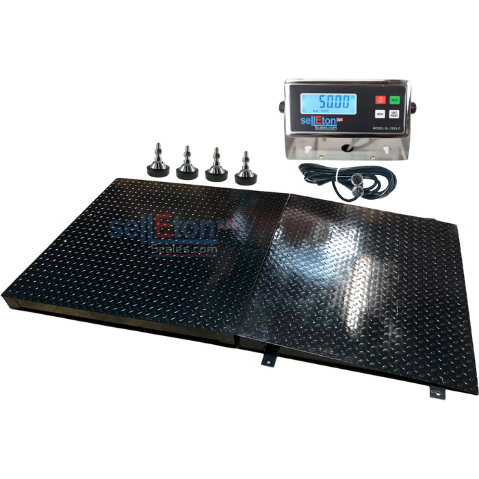 SL-700-4x4-5k+Ramp 48" x 48" Pallet Size Floor Scale with a Ramp l 5000 lbs x 1 lb