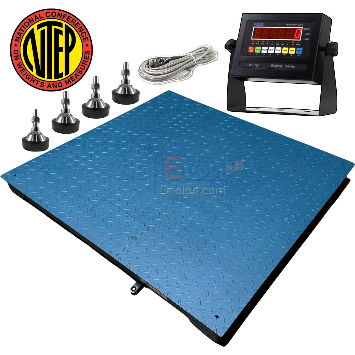 SellEton 48 x 60 (4' x 5') Heavy Duty Floor Scale with Ramp & Printer |  10,000 lbs x 1 lb