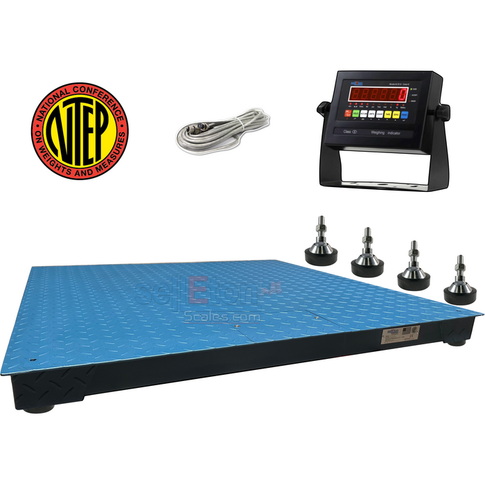 SellEton SL-800-4'x4' (48"X48") NTEP (Legal for Trade) Heavy Duty Floor Scale | Capacity of 1000 lbs, 2500 lbs, 5000 lbs, 10000 lbs & 20000 lbs | Industrial Scales