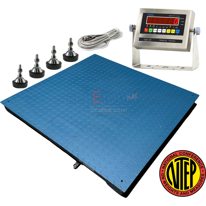 SellEton SL-800-4x4-10-SS-LED NTEP Legal Industrial warehouse 48" x 48" 4' x 4' Floor scale 10,000 x 2 lb