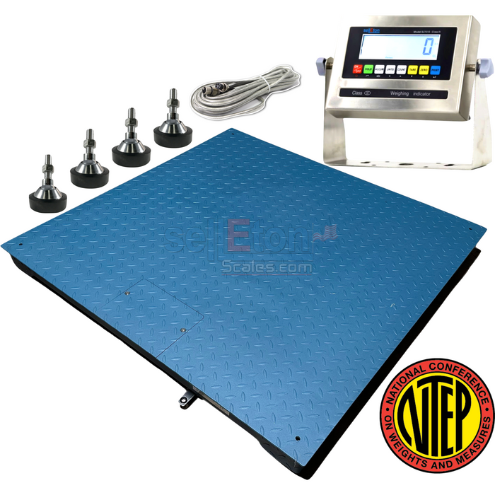 SellEton SL-800-4x4-2-SS-LCD NTEP Legal Industrial warehouse 48" x 48" 4' x 4' Floor scale 2000 x .5 lb