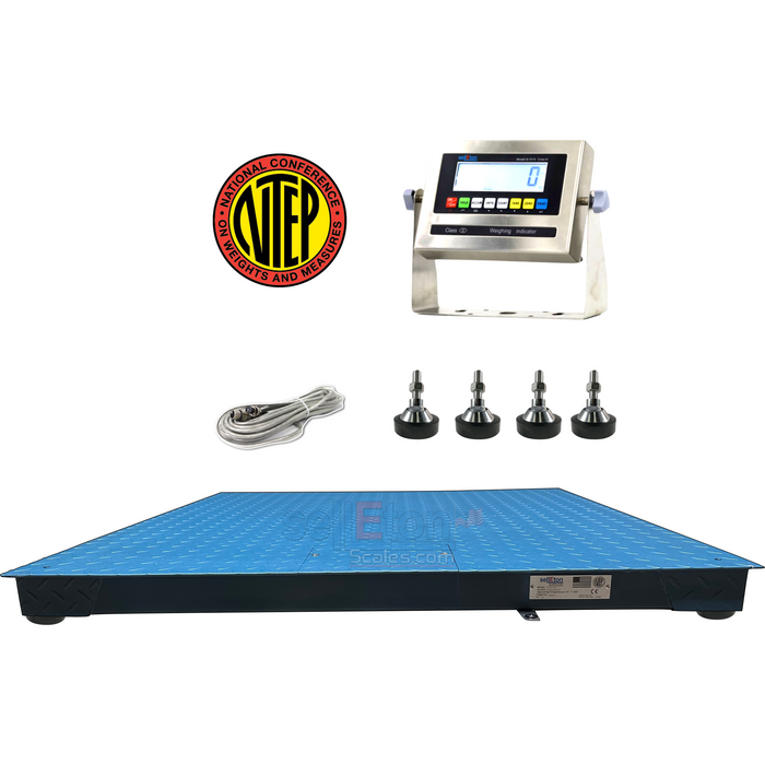 SellEton SL-800-4x4-2-SS-LCD NTEP Legal Industrial warehouse 48" x 48" 4' x 4' Floor scale 2000 x .5 lb