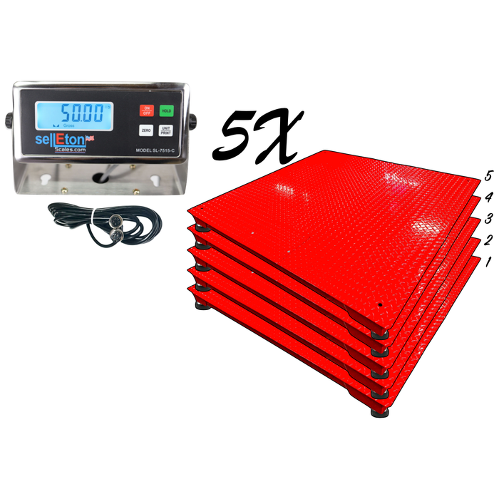 SellEton Multi-pack Floor Scales | SL-700-4x4 | 48" x 48"