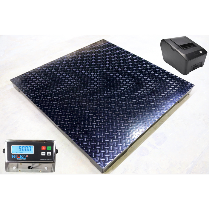 SellEton SL-4x4-NN-TP Industrial Pallet size 48" x 48" 4' x 4' Floor scale & Printer
