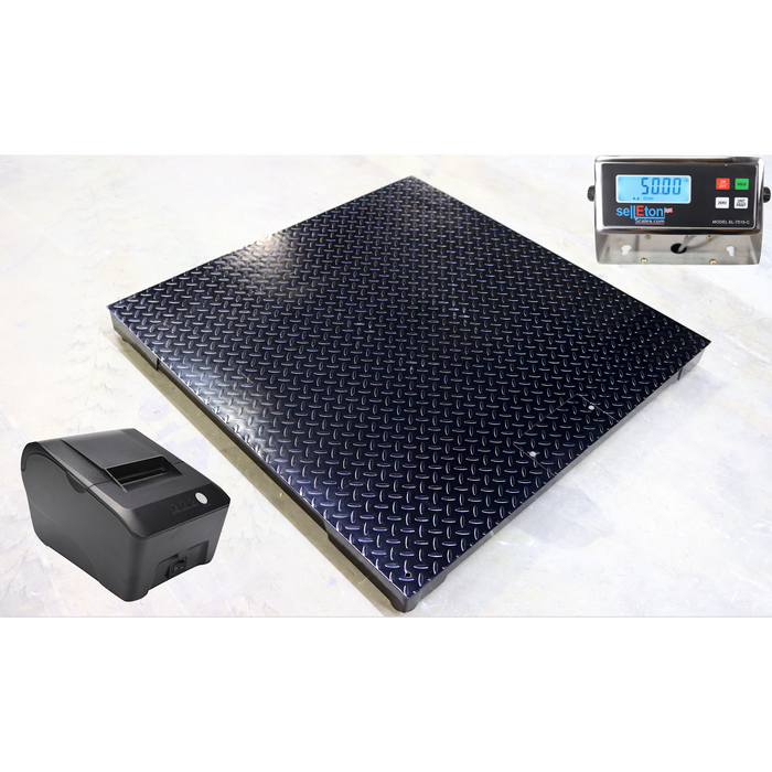 SellEton SL-4x4-NN-TP  Industrial Pallet size 48" x 48" 4' x 4' Floor scale & Printer