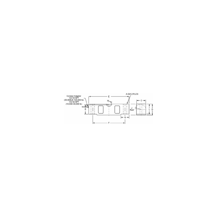 VPG® Sensortronics® 65058A Alloy Steel, Double-ended Beam Load Cell
