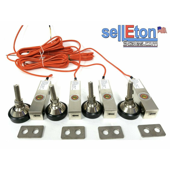 GX-1-4k lb NTEP Shear Beam Load Cell Sensors for Platform Floor Scale with Feet & Spacers - SellEton Scales