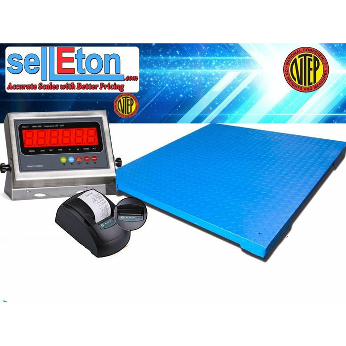 SellEton NEW NTEP 5' x 5' | 60" x 60" Industrial Floor scale with printer / 2500 x .5 lb