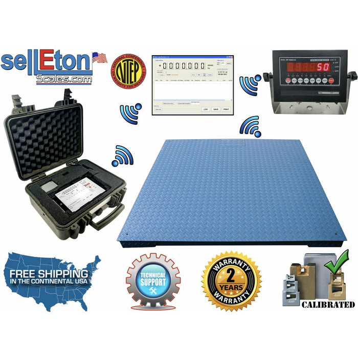36″ x 36″ (3' x3') NTEP  Legal For Trade Floor Scale + indicator 1000 lbs x .2lb - SellEton Scales
