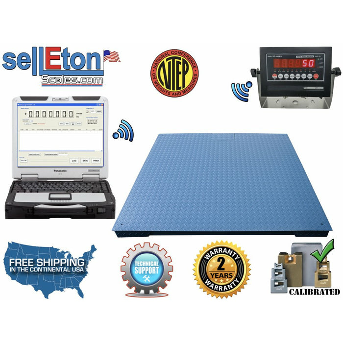36″ x 36″ (3' x3') NTEP  Legal For Trade Floor Scale + indicator 1000 lbs x .2lb - SellEton Scales