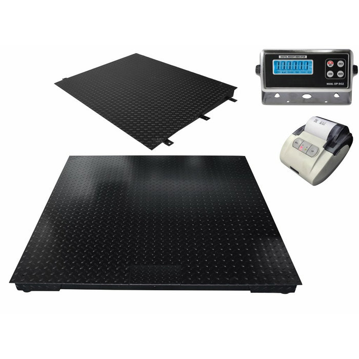 SellEton 48" x 48" (4' x 4')  Floor Scale / pallet size with Ramp & Printer 2500 x .5 lb