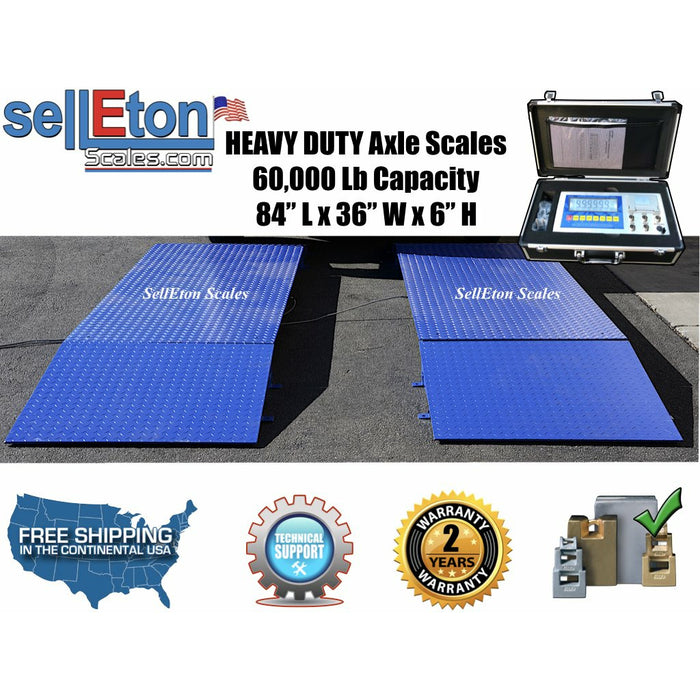 SellEton SL-60KX Heavy Duty 7' Truck Axle Scale with 60,000 lbs capacity