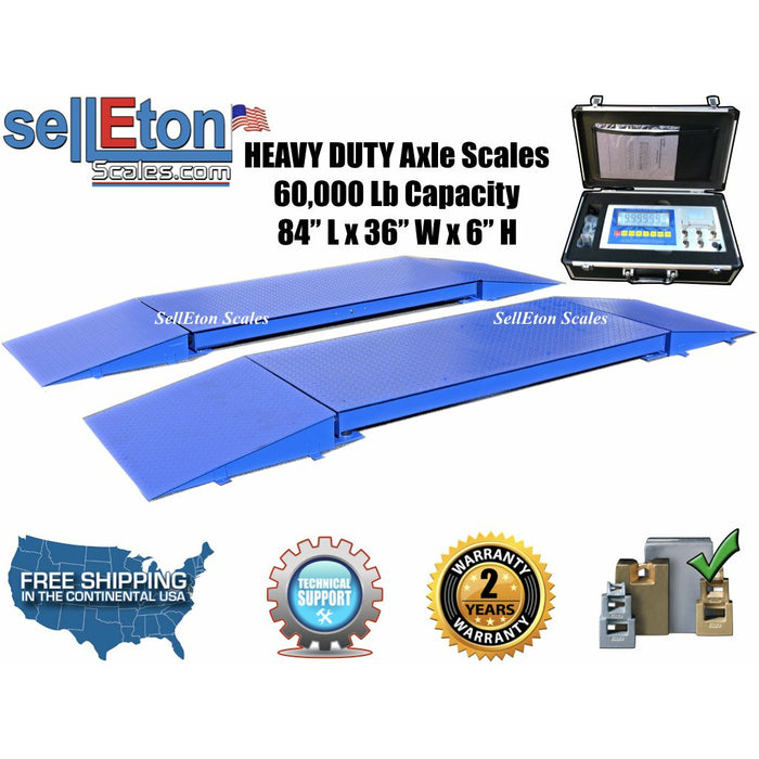 SellEton SL-60KX Heavy Duty 7' Truck Axle Scale with 60,000 lbs capacity