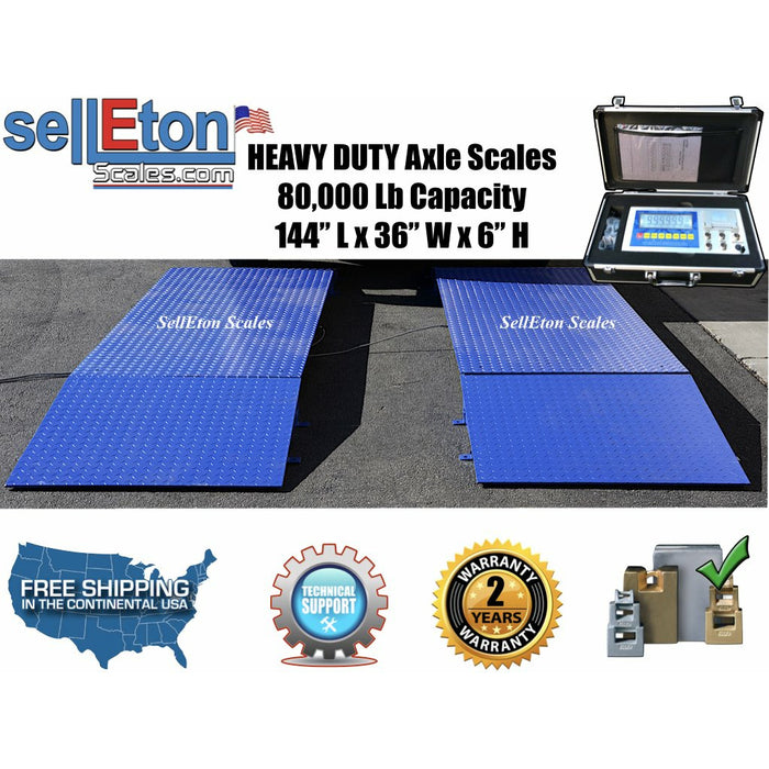 SellEton SL-80KX Heavy Duty 12' Truck Axle Scale 80,000 lbs capacity