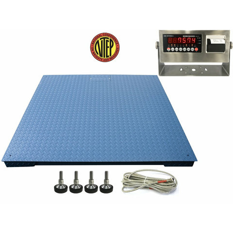 SL-800 NTEP Floor Scale with Stainless Indicator & Printer ā 48" x 48" (4' x 4') ā 5,000 lb x 1 lb