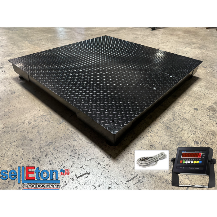 SL-900-4x4-20k NTEP Certified Industrial floor scale 48” x 48” ( 4’ x 4’ ) 20,000 lb Capacity x 5 lb