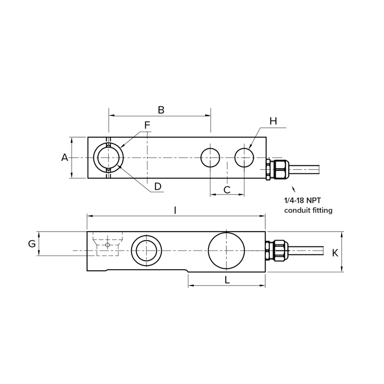 Rice Lake RL32018S-T Stainless Steel, Single-Ended Beam Load Cell