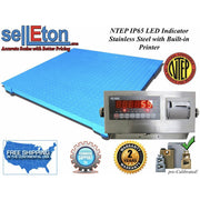 SellEton NTEP 40 in x 40 in floor scale with printer, 5,000 lb x 1 lb