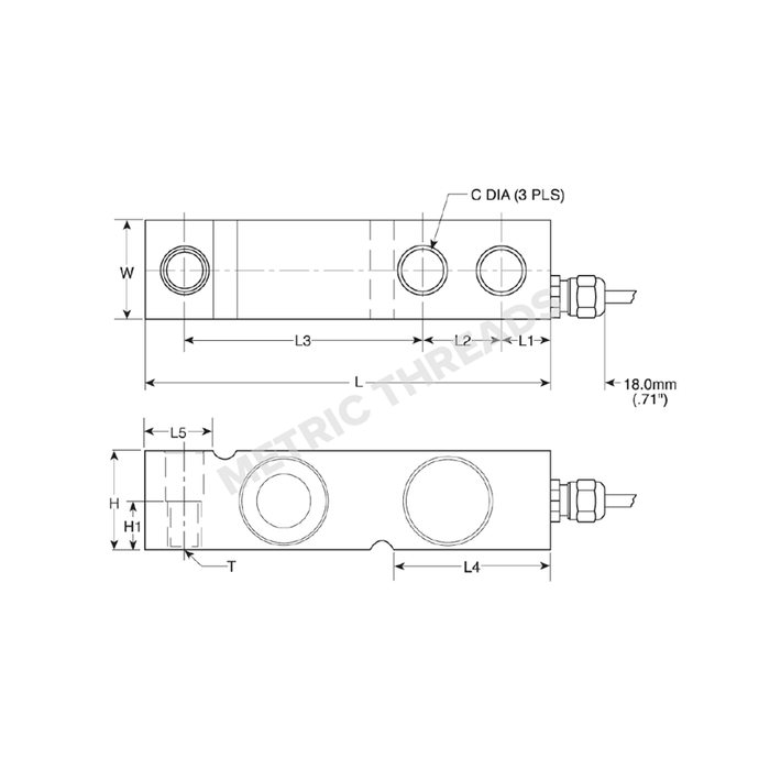 VPG Tedea-Huntleigh 3510-OIML Stainless Steel, Single-Ended Beam Load Cell