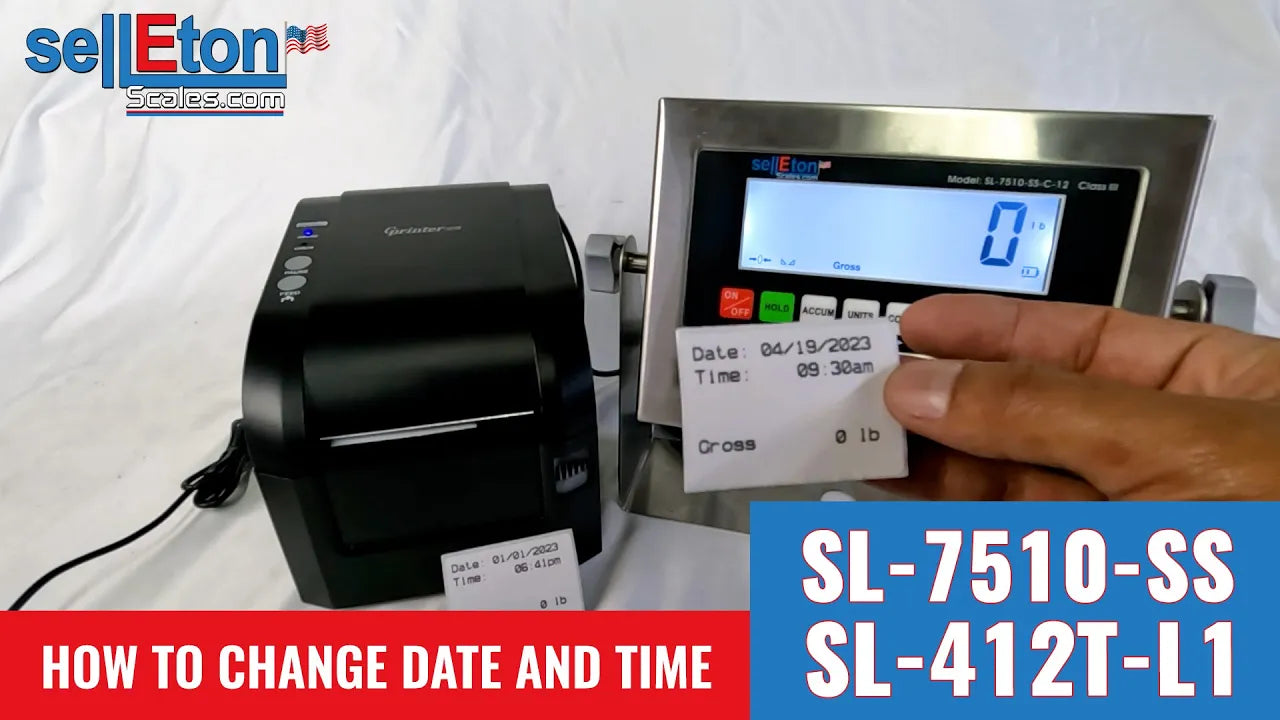 How to Change Date and Time on SL-412T-L1 Printer with SL-7510 Indicator