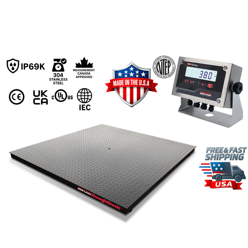 Build Your Own | Rice Lake RoughDeck® HP-H Heavy Capacity Floor Scale (4' × 4') with Rice Lake Indicator – NTEP Certified