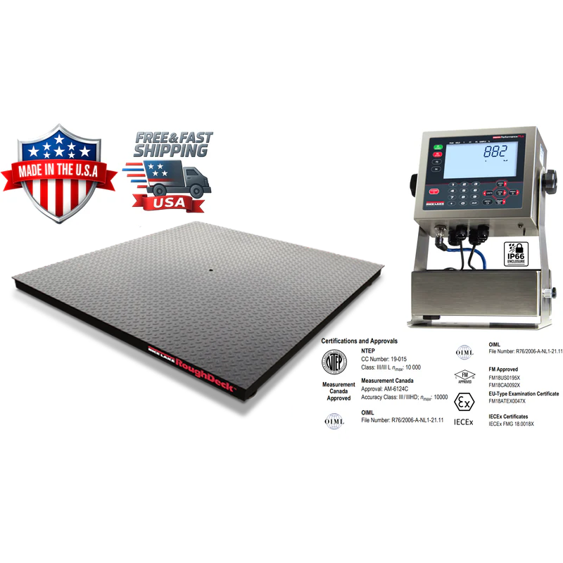 Build Your Own | Rice Lake RoughDeck® HP-H Heavy Capacity Floor Scale (4' × 4') with Rice Lake Indicator – NTEP Certified