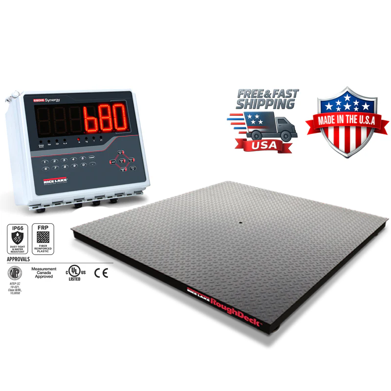 Build Your Own | Rice Lake RoughDeck® HP-H Heavy Capacity Floor Scale (4' × 4') with Rice Lake Indicator – NTEP Certified