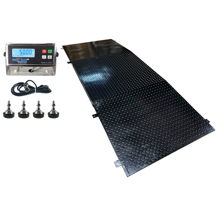SellEton 48" x 60" (4x5) Smart Ready Floor Scale with 2 Ramps l 2500 lbs x .5 lb.