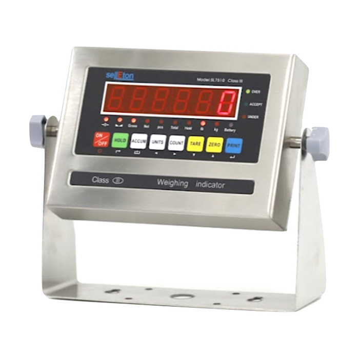 SellEton SL-7510-SS Stainless Steel Indicator with RS-232 port (Optional Battery, 4-20 MA or 0-5v Relay)