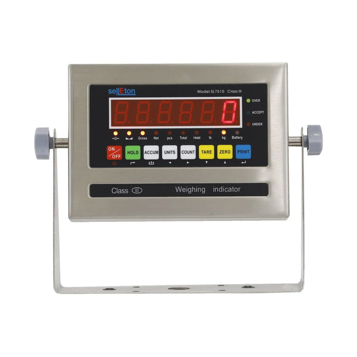 SellEton SL-7510-SS Stainless Steel Indicator with RS-232 port (Optional Battery, 4-20 MA or 0-5v Relay)