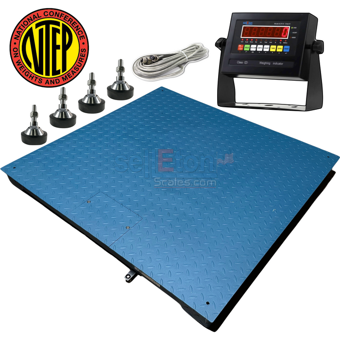 SellEton SL-800-5'x5' (60"x60") NTEP (Legal for Trade) Heavy Duty Floor Scale | Capacity of 1000 lbs, 2500 lbs, 5000 lbs, 10000 lbs & 20000 lbs | Industrial | Warehouse Scale