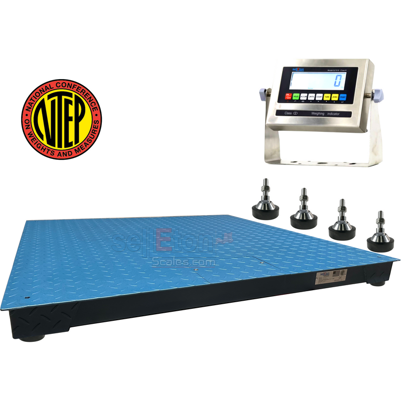 SellEton SL-800-4x4-10-SS-LCD NTEP Legal Industrial warehouse 48" x 48" 4' x 4' Floor scale 10,000 x 2 lb