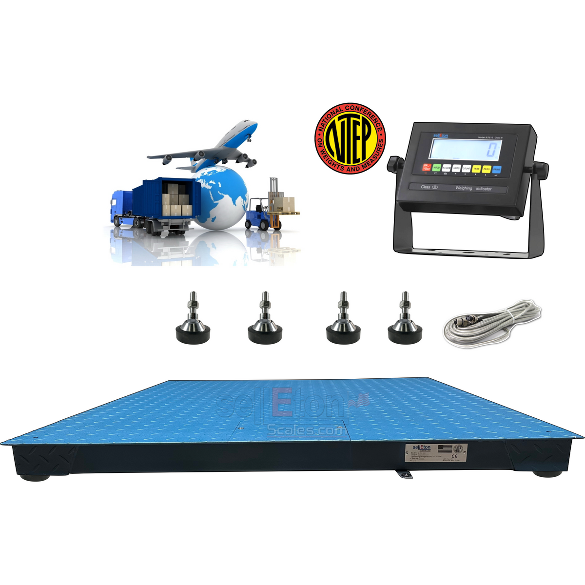 SellEton SL-800-7x7-30 NTEP 7' X 7' / 84" X 84" Industrial Floor Scale ...