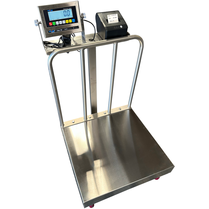 SL-915-SSBW NTEP Stainless Steel Wash-down Bench Scale with Wheels and Backrail + Software!