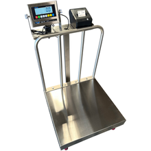 Load image into Gallery viewer, SL-915-SSBW NTEP Stainless Steel Wash-down Bench Scale with Wheels and Backrail + Software!