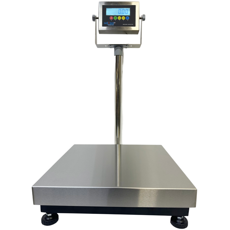 SL-916-24x24 Industrial bench scale, easy to clean Stainless steel indicator & platter 1000 lb Capacity