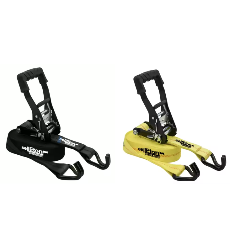Selleton 2" x 20' Heavy-Duty Ratchet Straps with J-Hooks – 3,333 lbs