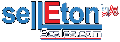 SellEton Scales logo with waving American flag, white background