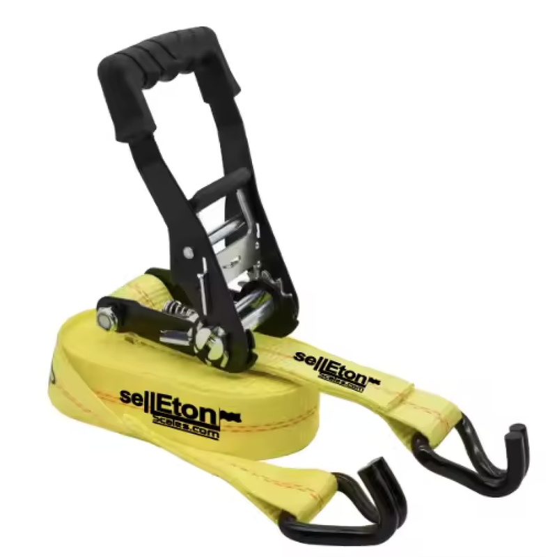 Selleton 2" x 20' Heavy-Duty Ratchet Straps with J-Hooks – 3,333 lbs