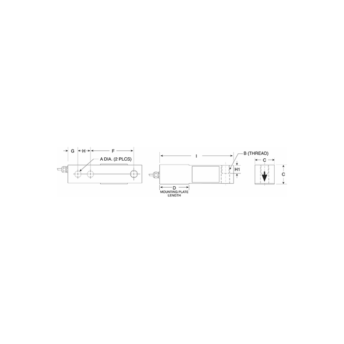 VPG Tedea-Huntleigh 3411/3421 Alloy & Stainless Steel Single-Ended Beam Load Cell