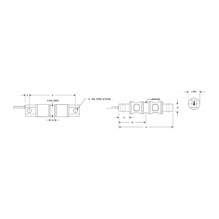 VPG Revere 5103 Alloy Steel, Double-Ended Beam Load Cell