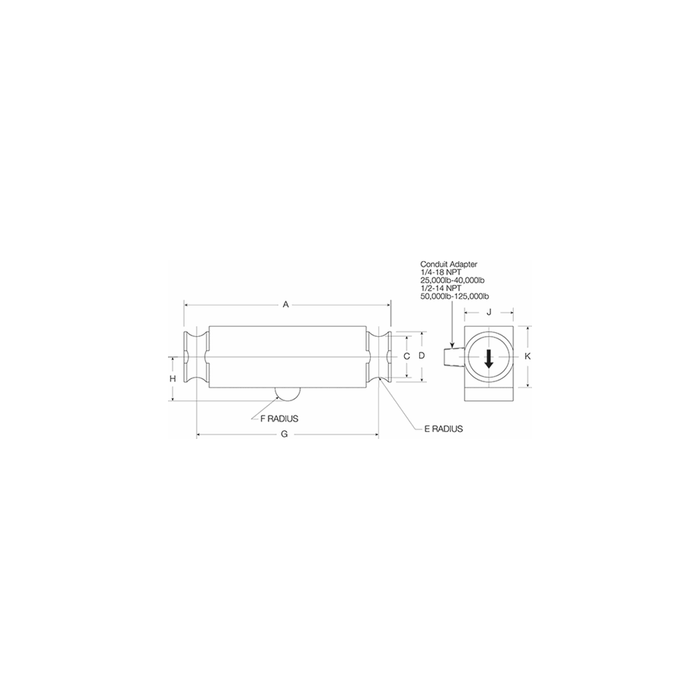 VPG Sensortronics 65040A Alloy Steel Double-Ended Beam Load Cell