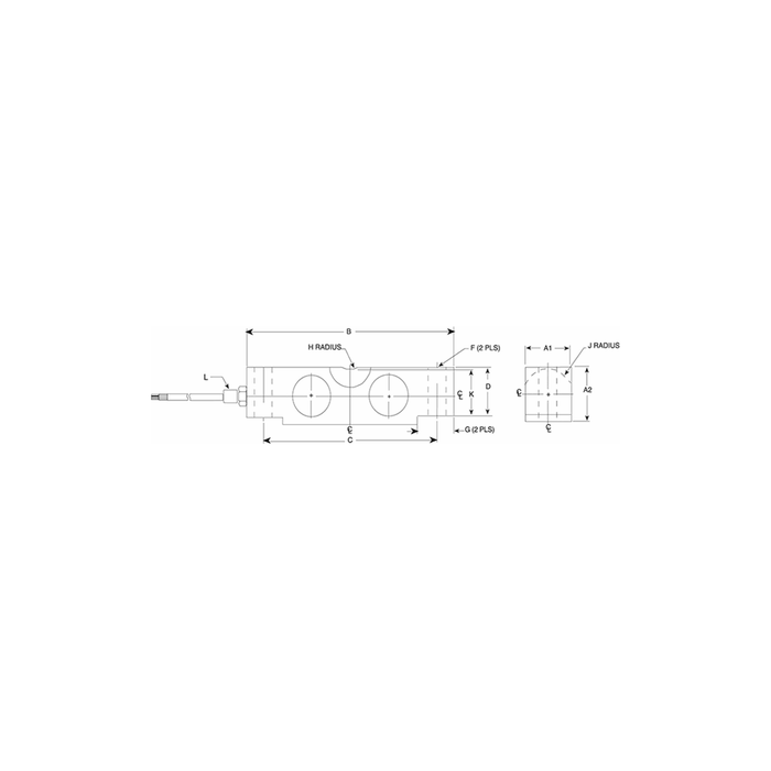 VPG® Sensortronics® 65058S Stainless Steel Double-Ended Beam Load Cell