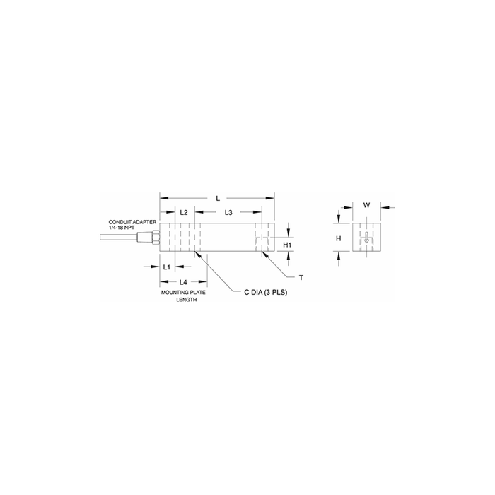 VPG® Sensortronics® 65083S Single-Ended Beam, Stainless Steel Load Cell