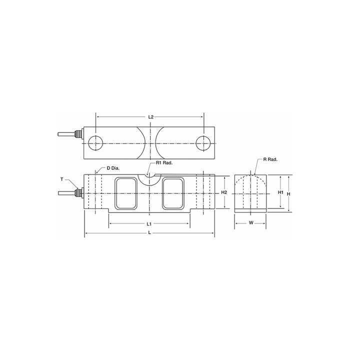 VPG® Celtron® CLB Alloy Steel, Double-Ended Beam Load Cell