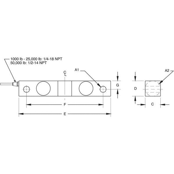 Rice Lake RL75016SS-W Stainless Steel, Double-Ended Beam Load Cell