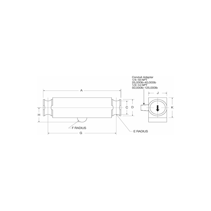 Rice Lake RL75040 Alloy Steel, Double-Ended Beam Load Cell