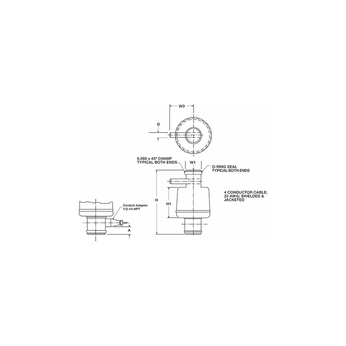 Rice Lake RL75114-50K Stainless Steel, Rocker Column Load Cell