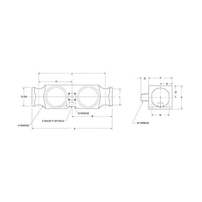 Rice Lake RL75223 Alloy Steel, Double-Ended Beam Load Cell